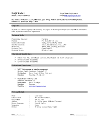 lalji resume