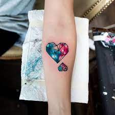 Abstract watercolor tattoo on leg. Watercolor Heart Tattoo Designs Novocom Top