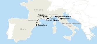 Create a custom my map. Barcelona Southern France Italian Riviera Ef Go Ahead Tours