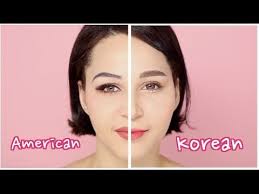 Korean Vs Western Makeup Feat Wishtrend Tv American Makeup Korean Makeup Korean Makeup Look