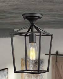 Maybe you would like to learn more about one of these? Emliviar Semi Flush Mount Ceiling Light 1 Light 13 Inch Height Ceiling Light Fixture In Black Finish 20065b1 F1 Bk Farmhouse Goals