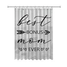 COVOME Step-Mom Bathroom Shower Curtain Sets Best Mom Mommy Bath Curtain  Home Bathroom Decorations Polyester Fabric Country Bathroom Shower Curtain  ...
