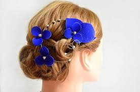 Royal Blue Elegant And Simple Fascinator Royal Blue Hair Piece Bridesmaids Hair Bridal Headpiece Wedd Blue Wedding Hair Royal Blue Hair Wedding Hair Head Piece