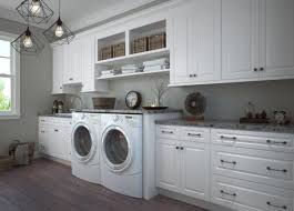 White and blue laundry room. Pre Assembled Laundry Room Cabinets Laundry Cabinets The Rta Store