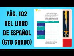 Español grado 6° libro de primaria. Pag 102 Del Libro De Espanol Sexto Grado Youtube