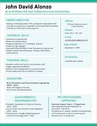 Sample Resume For Fresh Graduate Computer Engineer Resume Sample Fresh Graduates Philippine Resume Format For Freshers Best Resume Format Sample Resume Format