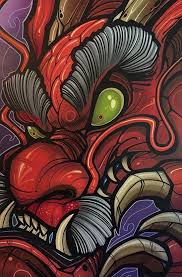 24 Quot X 36 Quot Acrylic And Spray Paint On Gallery Wrapped Canvas This Is A One Of One Original Piece Made By David T Art Japanese Tattoo Art Samurai Art