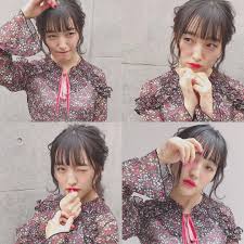 髪型アレンジ 田島芽瑠 hkt48 インスタグラム ポニーテールのくしゅくしゅ お洋服は meow official 美容室 前髪 カット セミロング cachecache 表参道 hairstyle シースルーバング ぱっつん ポニーテール ストレート 前髪 前髪