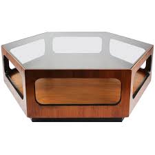 Daniela + maple round coffee table $850. Lane Walnut And Smoked Glass Hexagonal Coffee Table At 1stdibs