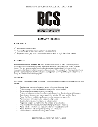construction company resume template