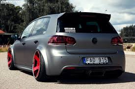 Mkvi VW GTI slammed hard. Not a fan of the stretch but I respect it. I love  the wide tires though!