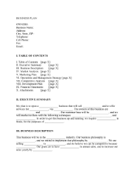 Fill In The Blanks Business Plan Business Plan Template Business Planning Writing A Business Plan