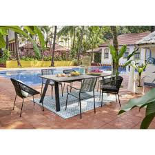 6 8 seater composite garden table w 220 cm maisons du monde fauteuil jardin table de jardin jardin maison