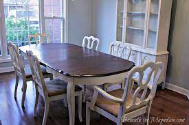 Beneath The Magnolias I Moved Into A Full Booth Dining Room Table Makeover Cherry Dining Room Sets Kitchen Table Makeover