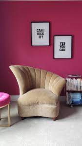 This Bold Magenta Home Office Will Inspire Your Work From Home Life Home Interior Accessories Pink Bedroom Walls Red Home Accessories