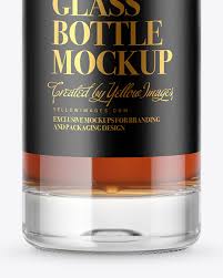 Clear Glass Cognac Bottle Mockup In Bottle Mockups On Yellow Images Object Mockups