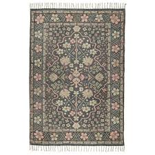 Unsere zahlreichen designs und stilrichtungen bringen gemütlichkeit, wärme und ein einzigartiges. Ib Laursen Teppich Schwarz Mit Rosa Und Hellgrunen Blumen Handgewebt Online Kaufen Emil Paula