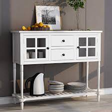 4.6 out of 5 stars 192. P Purlove Console Table Buffet Table Sideboard Cabinet Table Rustic Buffet Cabinet With Two Storage Drawers Two Cabinets And Bottom Shelf For Living Room And Entryway White Buy Online In Botswana At