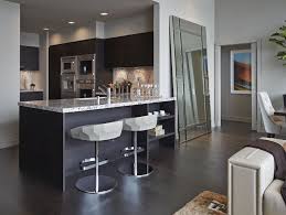 Striking Penthouse On The 50th Floor Of The Ritz Carlton Residences In L A Freshome Com Modern Kitchen Bar Modern Bar Stool Design White Kitchen Bar Stools