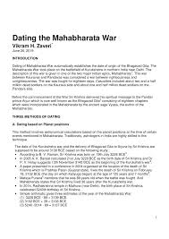 Pdf Dating The Mahabharata War