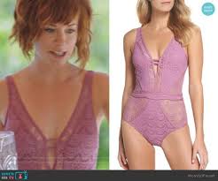 Kelly Anne S Purple Lace Swimsuit And White Wrap Skirt On Queen Of The South Lace Swimsuit Purple Lace Cruise Fashion