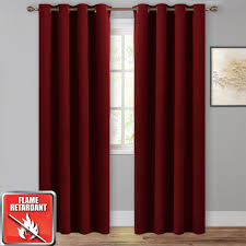 Burgundy Bedroom Fire Resistant Curtains Burgundy Red Color 52 Wide X 95 Long 2 Panels Set Energy Smart Thermal In Burgundy Curtains Burgundy Bedroom Curtains
