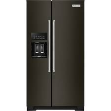 Our black stainless suite brings a sleek, timeless look to any design. Kitchenaid 36 Inch W 20 Cu Ft Side By Side Refrigerator In Black Stainless Steel Counte The Home Depot Canada