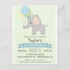 Baby Elephant Kid S Birthday Party Invitation Zazzle Com Kids Birthday Party Invitations Baby Shower Invitations For Boys Kids Birthday Party