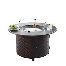 Check spelling or type a new query. Oakland Living Round Propane Fire Table With Wind Guard 44 In X 24 5 In 55 000 Btu Black Matera Fpt Ac Rona