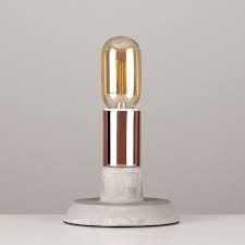 Watson Concrete And Copper Industrial Style Table Lamp Iconic Lights Industrial Lamp Copper Lamps Table Lamp