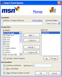 Maybe you would like to learn more about one of these? Download Msn Moneycentral Stock Quotes Add In For Excel