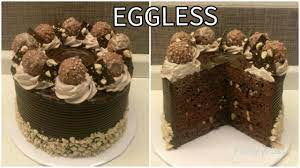 What kind of ganache is in ferrero rocher mud cake? Eggless Hazelnut Cake Recipe Eggless Ferrero Rosher Cake Recipe Youtube