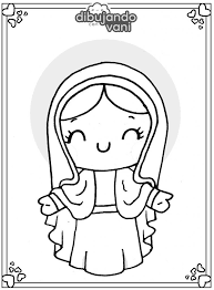 Dibujos llenos de color para calcar y hacer tú misma o usar en. Dibujo De La Virgen Maria Para Imprimir Y Colorear Dibujando Con Vani