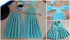 Akordiyon Pileli Kolsuz 1 2 Yas Orgu Elbisesi Nazarca Com Baby Knitting Patterns Moda Stilleri Orgu