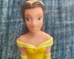 Disney Beauty & the Beast- Belle 1992 Pizza Hut Rubber Hand Puppet 7"  Princess Belle,vintage Vinyl Cake Topper Premium Toy