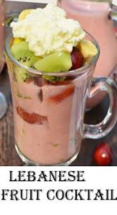 Lebanese Fruit Cocktail Is A Thick Smoothie Packed With A Medley Of Assorted Fresh Fruits Including Bananas Cher Fruit Cocktails Fruit Recipes Ramadan Recipes