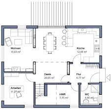 Ein riegel enthält die am flur aufgereihten privaträume, der andere den großen, offenen wohnbereich mit küche, an die eine kleine speisekammer grenzt. Grundrisse Haus Grundriss Grundriss Landhaus Plan