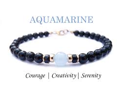 Mens Aquamarine Birthstone Bracelet March Pisces Gemstone Men S Fami