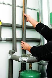BASEMENT REDO TIP: Insulate pipes before boxing them in. While they're  exposed, slip foam insulation sleeves over hot-water pipes to prevent heat  loss and over cold-water ones to prevent condensation from dripping