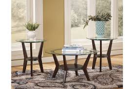 3 piece brushed bronze coffee table set. Fantell Table Set Of 3 Ashley Furniture Homestore
