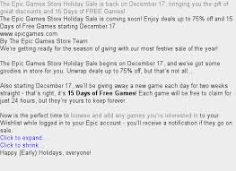 Unwrap deals up to 75% off, but that's not all. Resetera Nt On Twitter The Epic Games Store Holiday Sale Is Back On December 17 Bringing You The Gift Of Great Discounts And 15 Days Of Free Games Https T Co Avhwa0vly4 Https T Co P0eisprsgm