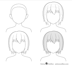 Draw an outline of the head using a pencil, this. How To Draw Anime And Manga Hair Female Animeoutline