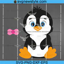 Download Penguin Svg File Boy Penguin Girl Penguin Pink Bow Cute Baby Penguin Arctic Animal Sublimation Svg New Style