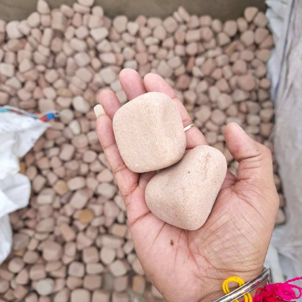 Dholpur pink pebbles size 1 to 4 inch product image