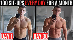 The athlete sits up touching the knees with their elbows, then returns to the floor and continues to perform as analysis of the test result compares it with the athlete's previous results for this test. What A Bodybuilder Learned Doing 100 Situps Every Day For A Month