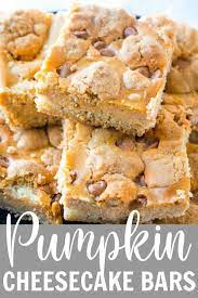 Pumpkin Cheesecake Sugar Cookie Bars Recipe Pumpkin Cheesecake Holiday Baking Recipes Pumpkin Recipes