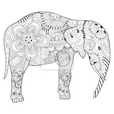 Ausmalbilder elefant erwachsene 25 best elephants images on coloring books. Hand Gezeichnetes Zentangle Elefant Mit Mandala Fur Erwachsene Leinwandbilder Bilder Farben Linear Mandala Myloview De