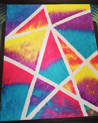 Canvas Painting Using Masking Tape Painters Tape Art Diy Canvas Art Tape Art
