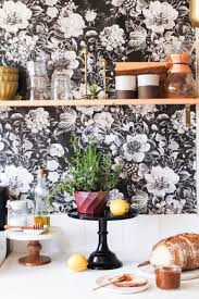 Bedroom Black And White Floral Wallpaper How This Creative Reinvented Her Rental With Major Charm The Everygirl Floral Wallpaper Kitchen Decor Kitchen Wallpaper