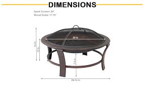 Round fire pit lid, select your outer diameter from 18 to 37. Amazon Com Sunnydaze Elevated Round Fire Pit Bowl With Stand Set Portable Backyard Round Wood Burning Patio Firebowl With Spark Screen Wood Grate And Poker 29 Inch Garden Outdoor